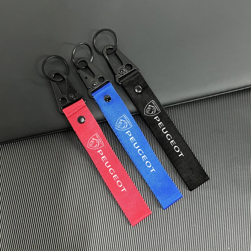 Car Keychain Hanging Pendant KeyRing For Peugeot 206 307 308 3008 207 208 407 508 2008 5008 107 106 205 4008 301 Accessories