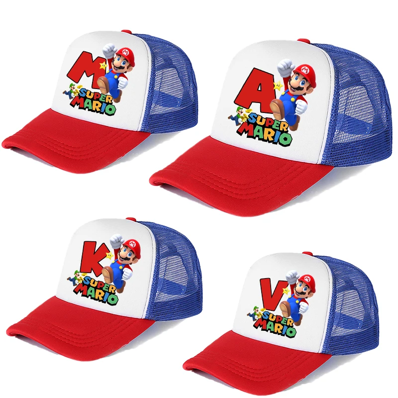 

Super Marioed Baseball Hat Boy Anime Figures Sunhat Cartoon Summer Sunshade Cap Cute Splicing Duck Tongue Hats Parent Child Caps