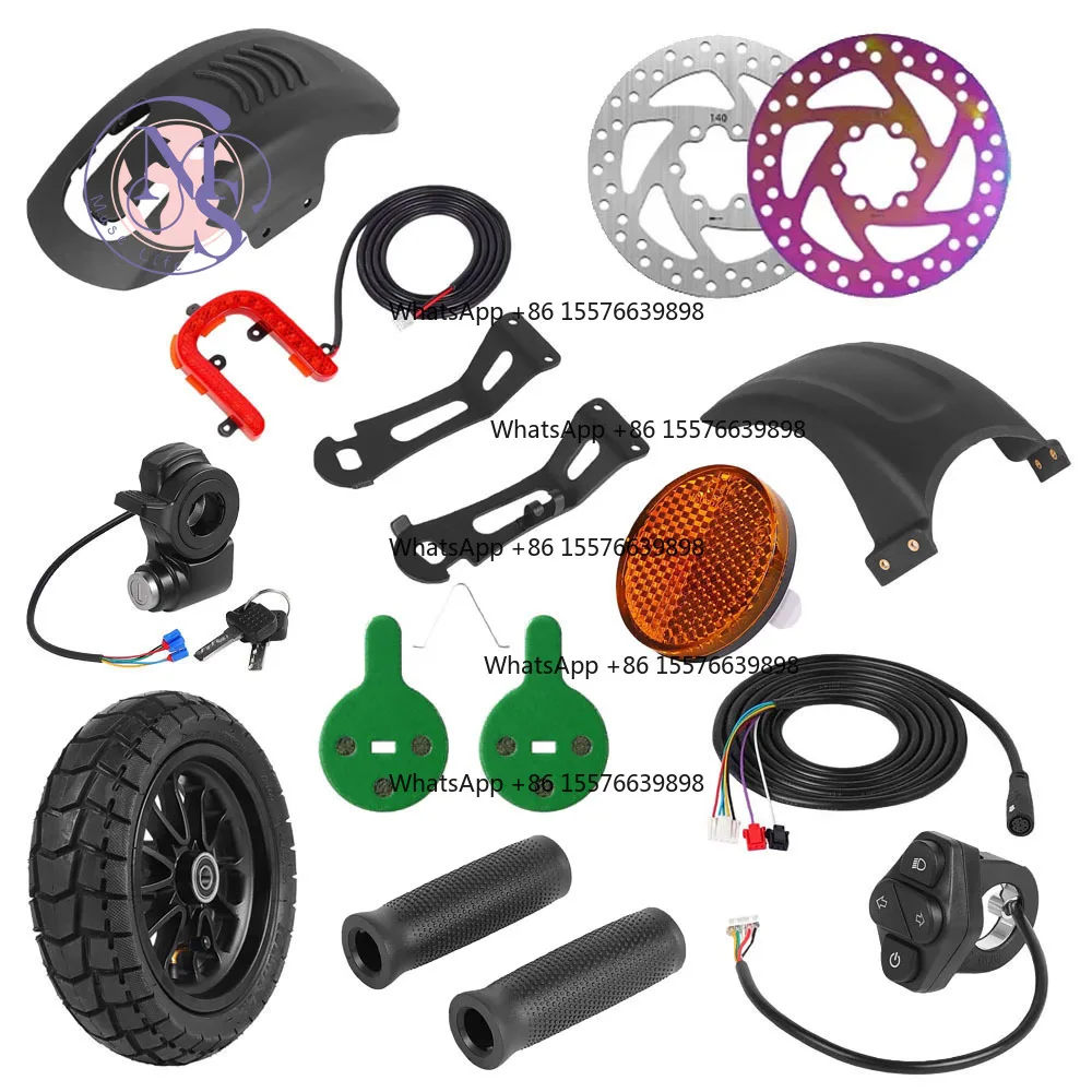 Front & Rear Fender, Taillight Bracket, Tire, Brake Lever & Pads for Kukirin A1 Electric Scooter, Replacement Parts