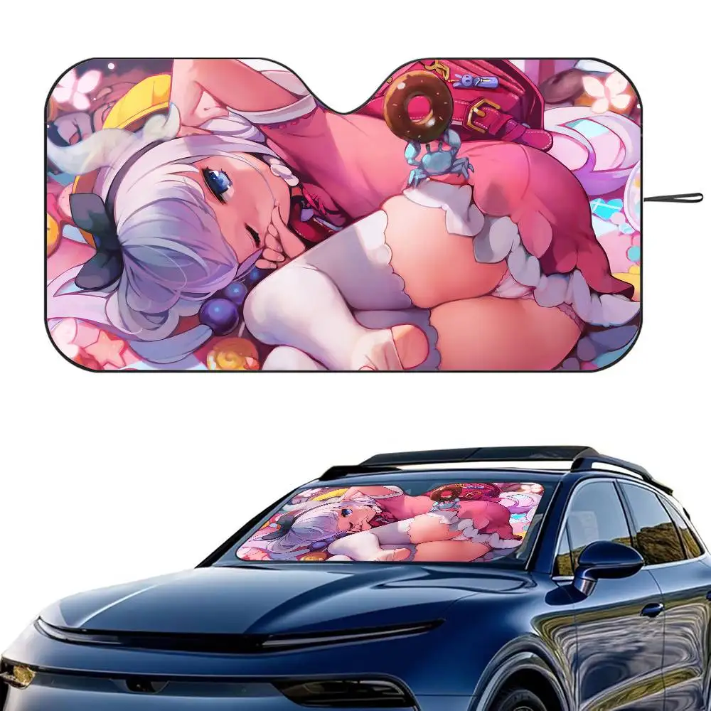 

Anime D-Dragon Maid Car SunShade Windshield Foldable Three-layer Insulation Sunshade By Suction Cup Blocks UV Rays Sun