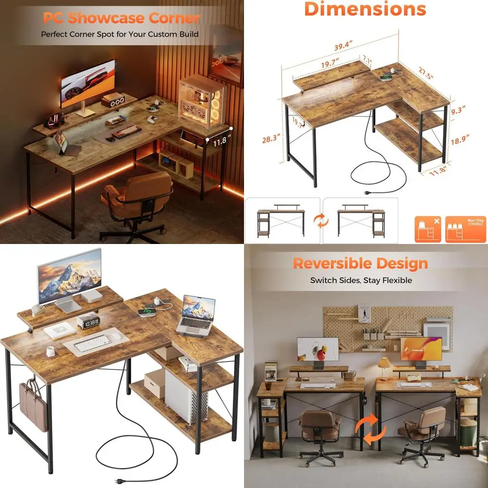 L Shaped Computer D…