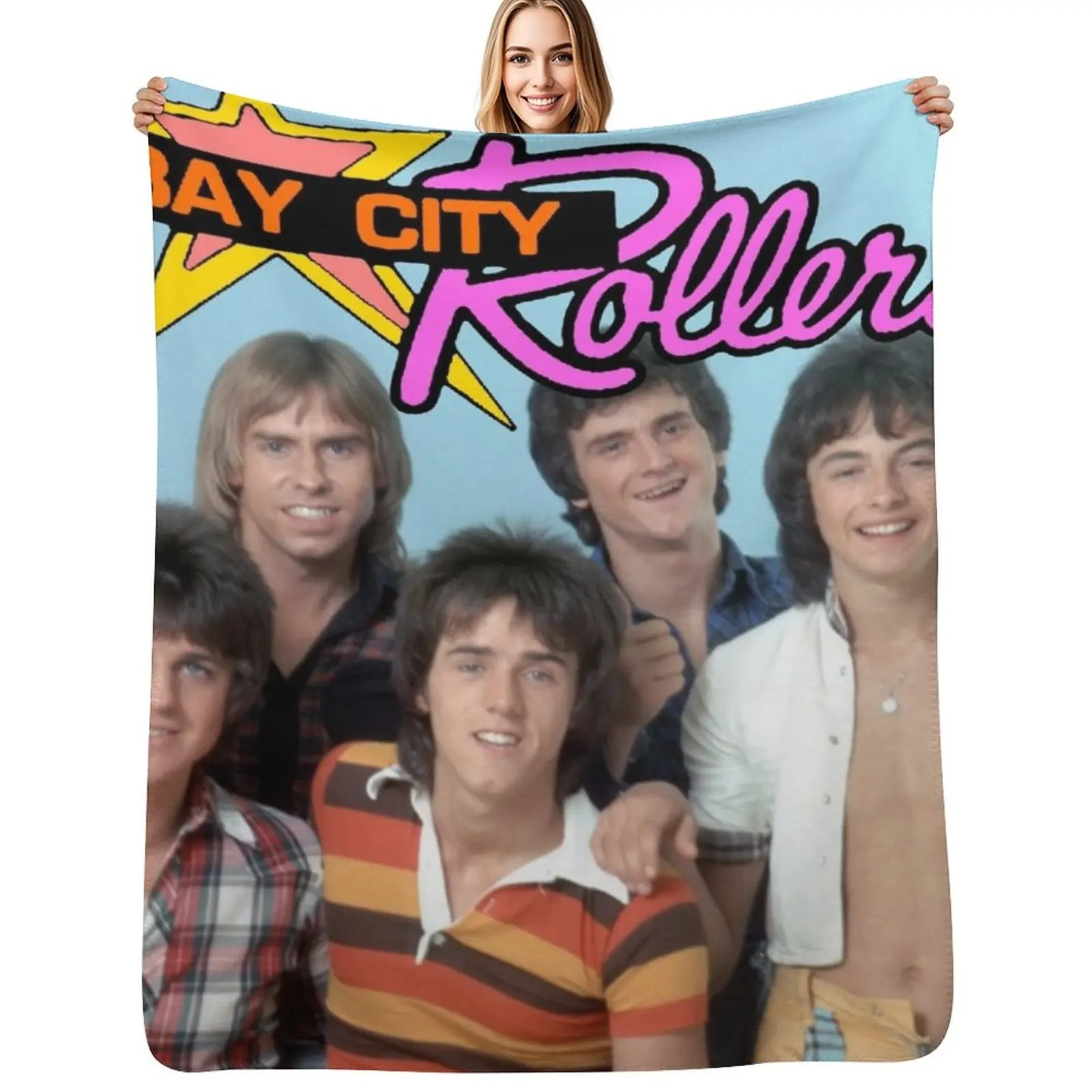 Bay City Rollers: Star Power Throw Blanket All Season Soft Lightweight Blanket for Home