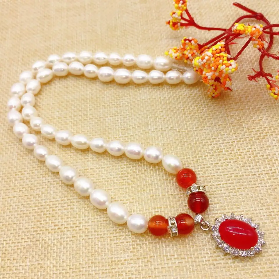 Send Necklace Pearl Necklace Suit Natural Send Mother Send Elder Freshwater Pads Fashion Gift High-grade Jewelry Peace and Joy