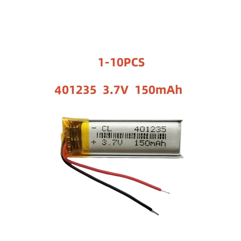 

401235 3.7V 150mAh Small Size Lipo Rechargeable Battery Lithium Polymer For MP3 Bluetooth MID headset headphone video pen
