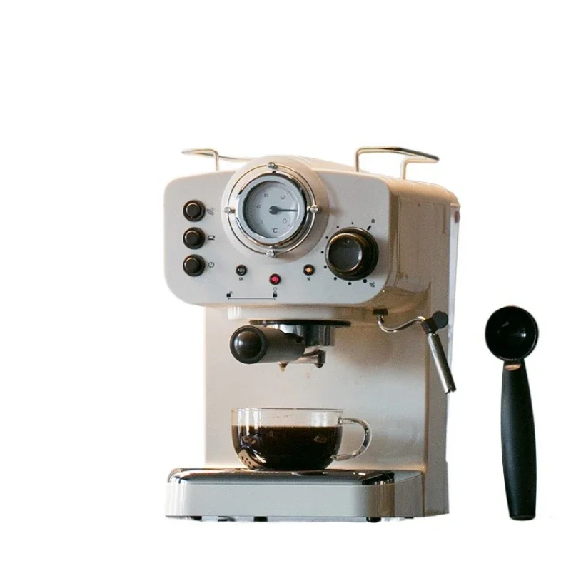 Coffee machine household small semi-automatic steam milk foam machine retro Italian mini all-in-one machin