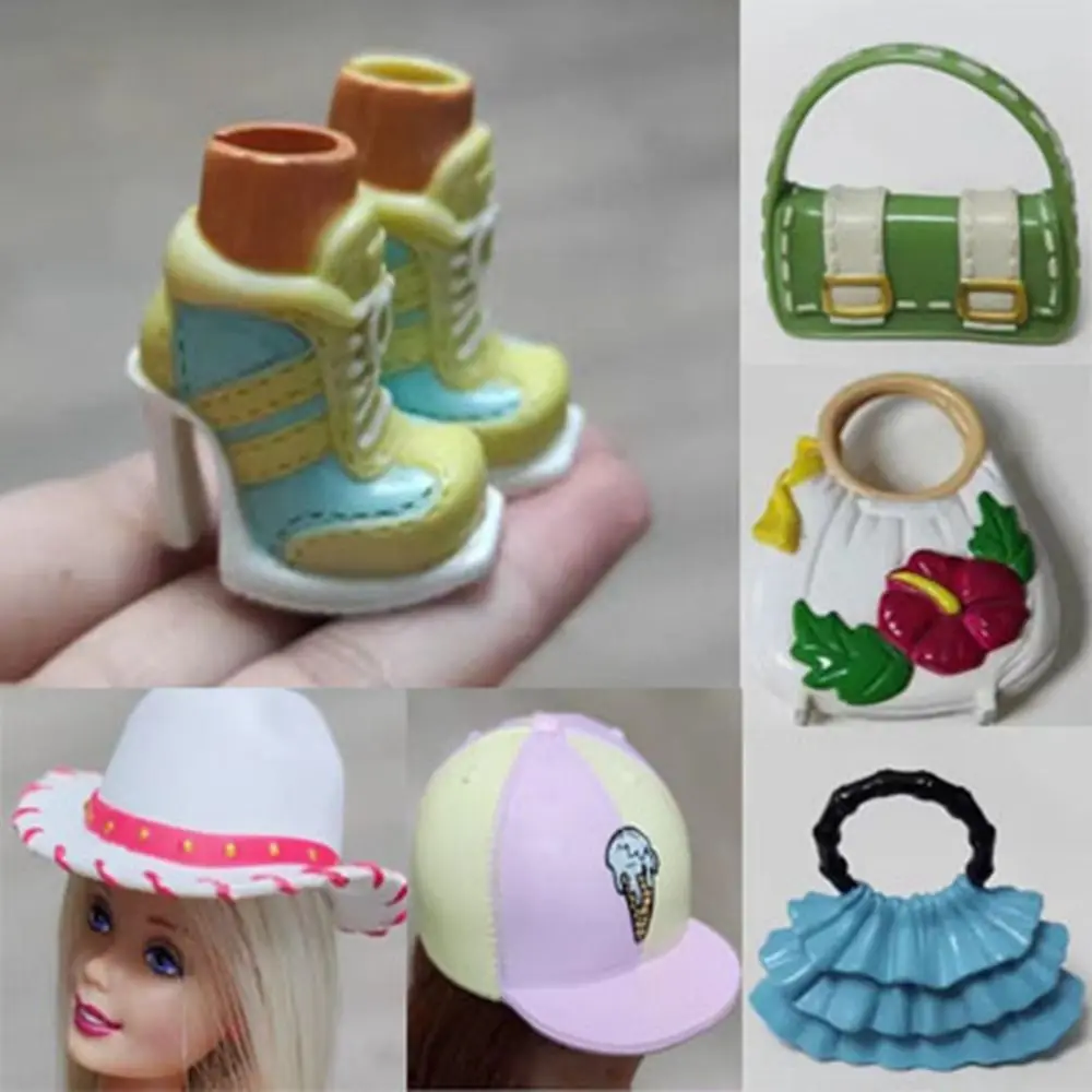 Quality 1/6 Doll Shoes High Heels Boots Bags Super Model 30cm Figure Doll Baseball Hat Original Doll Casual Handbags Female Doll