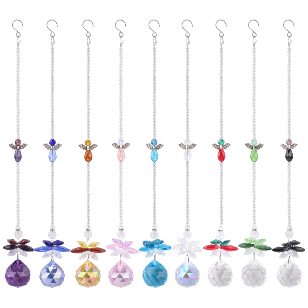 

Clear Ball Crystal Sun Catcher Hanging Angel Suncatchers Glass Prism Rainbow Maker for Window Home Room Garden Decor
