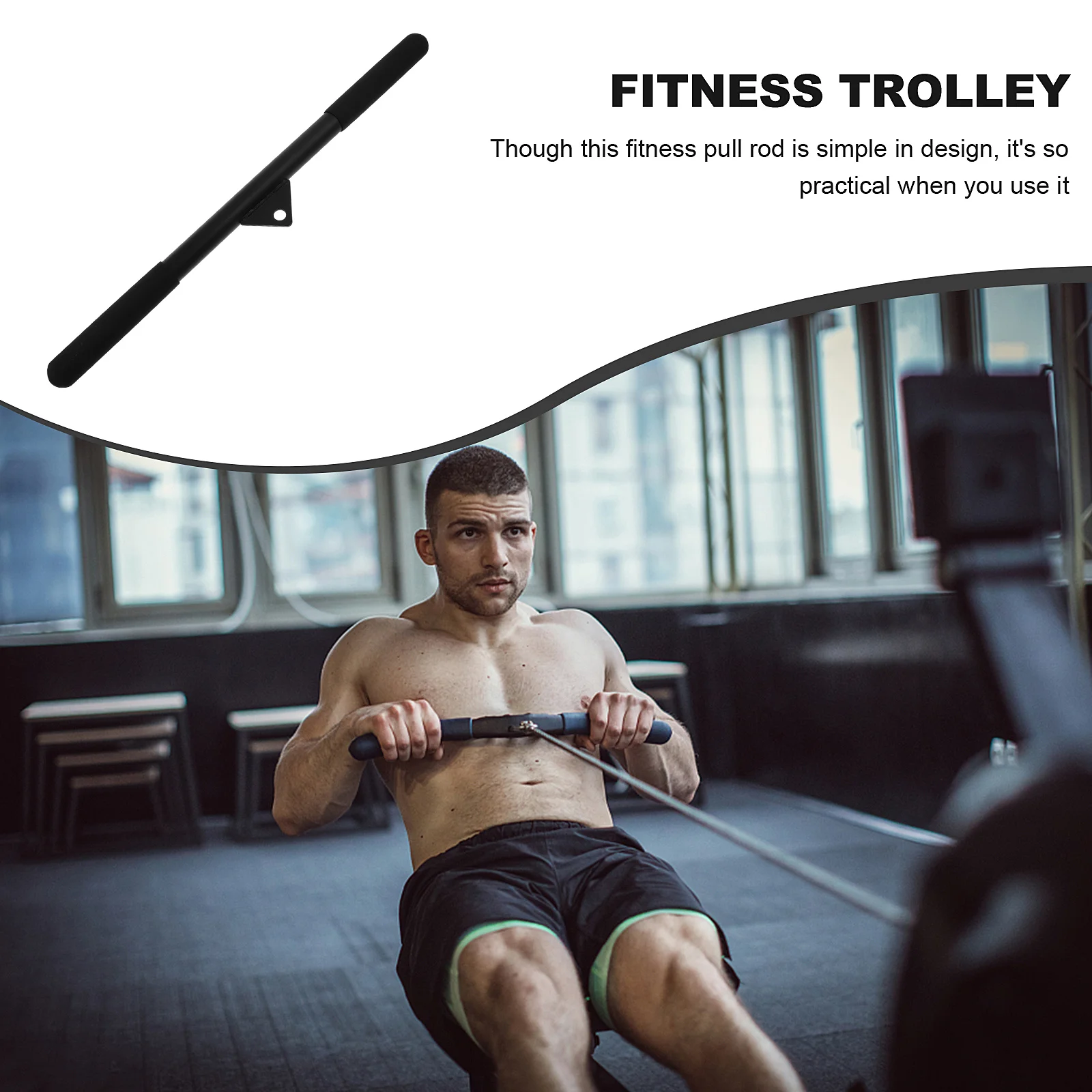 

1Pcs Pull Rod Grip Fitness Equipment Muscle Trainer Lightweight Durable Home Gym Pull Down Bar Biceps Triceps Shoulder Back