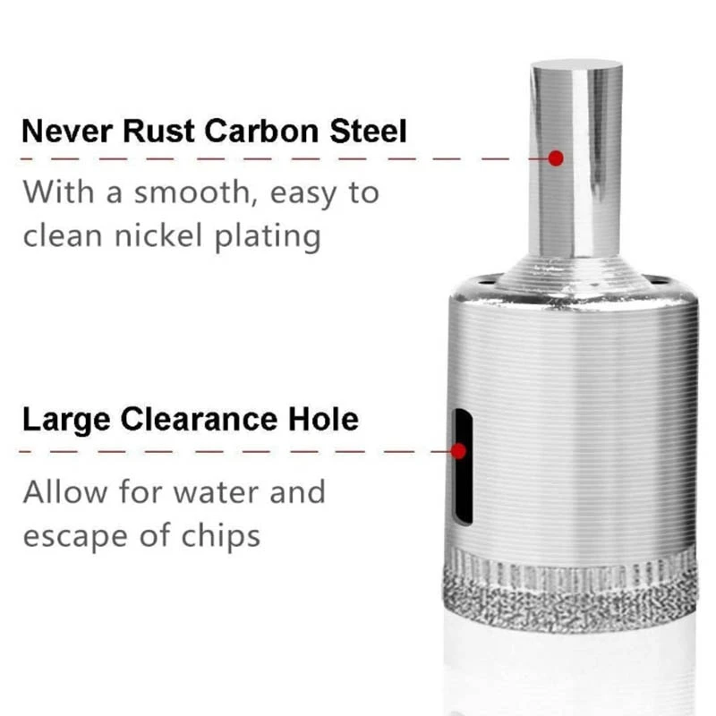 مجموعة مثقاب الزجاج ، لقم الثقب ، رأى حفرة ، مستخرج زجاجة ، أداة مزيل