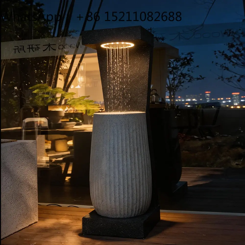 LLY modern simple light luxury vertical water feature decoration, outdoor garden landscaping decoration ornament