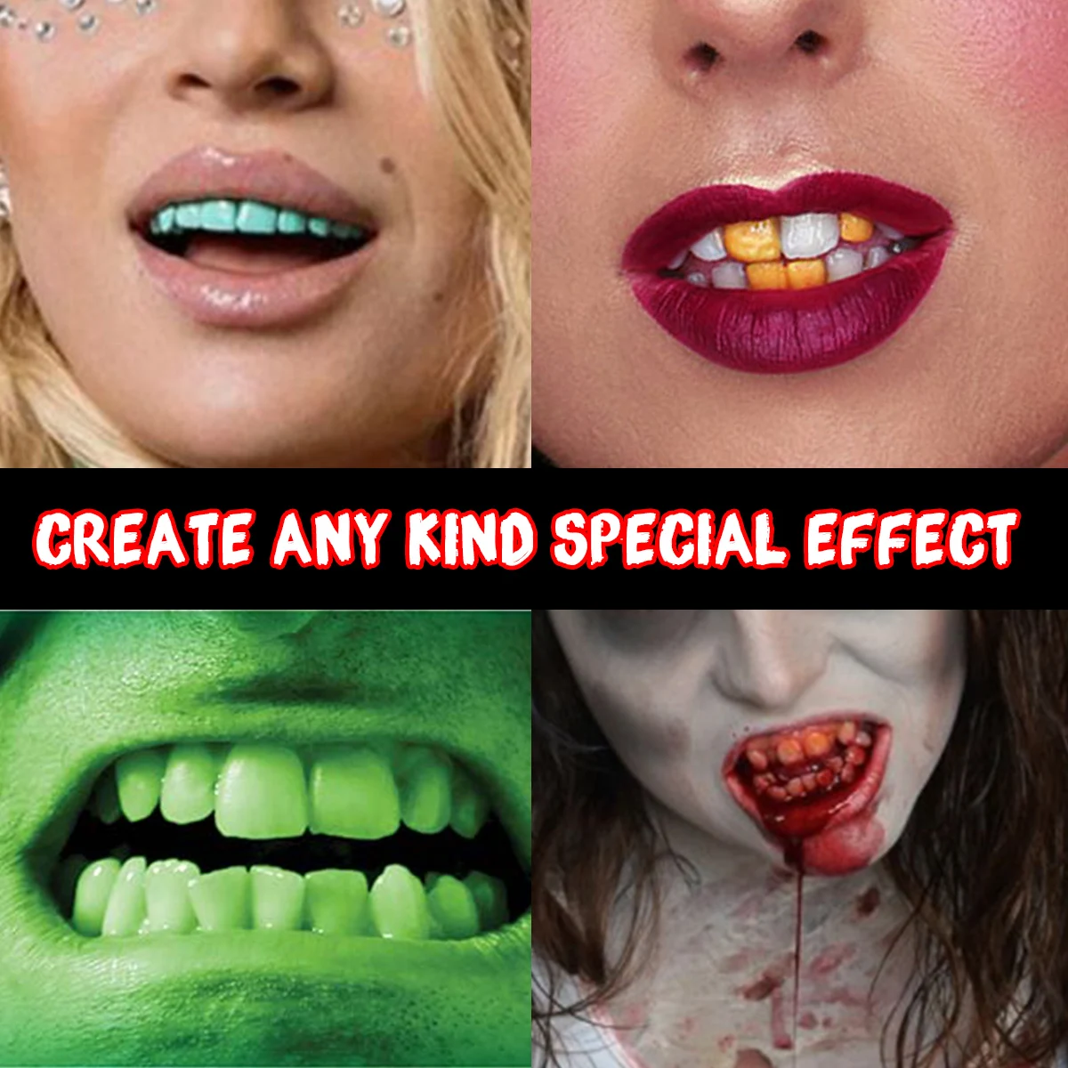 Depvision Tooth Paint Makeup Colorful Non Toxic for Halloween Party Cosplay Cosmetics Pigment