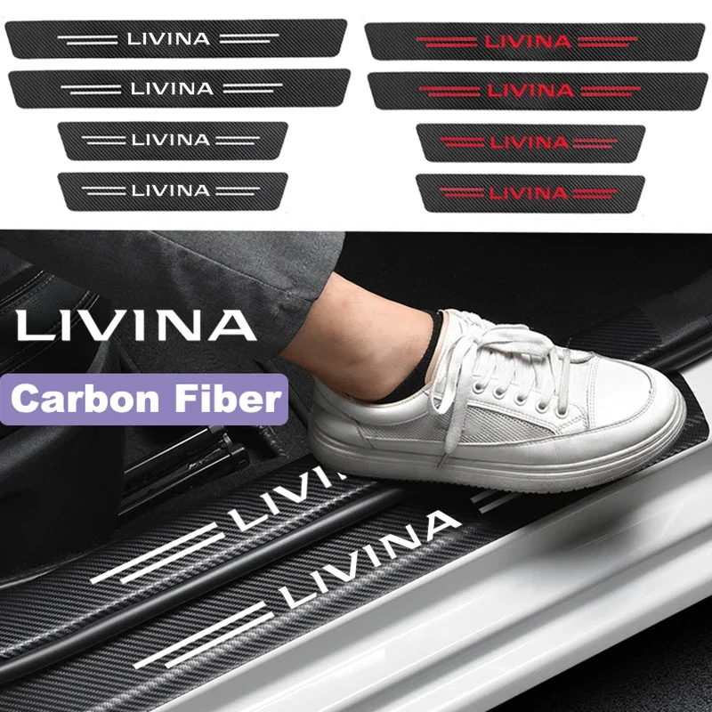 

Car Styling For Livina Door Sill Trim Protective Film Scuff Plate Stickers Auto Door Threshold Strip Decoration For Nissan