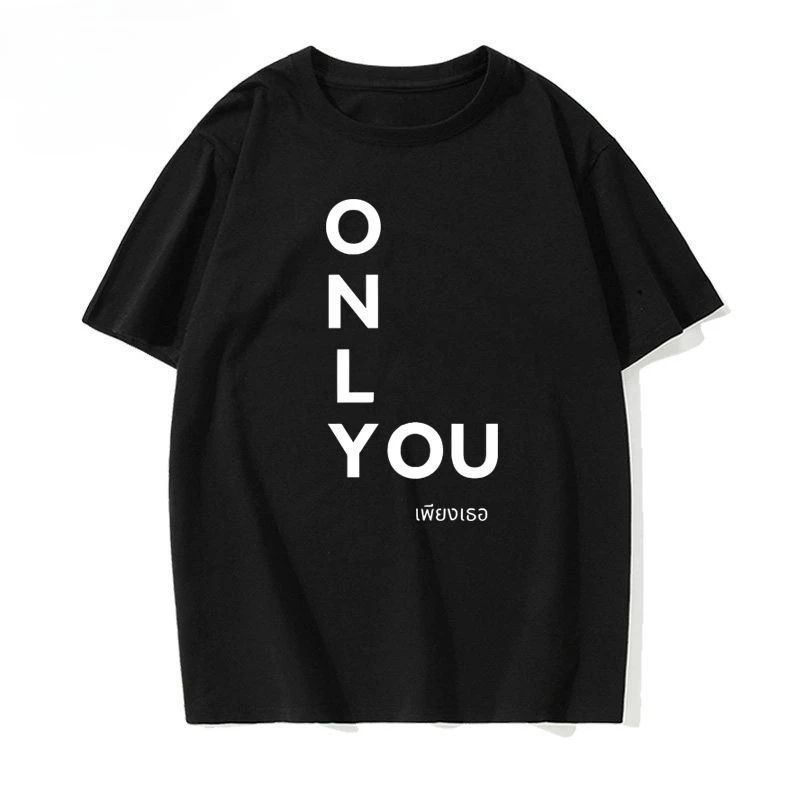 Thai Drama Only You LingOrm Same Women T-shirt English Printed Short Sleeved  Fashionable Round Neck Top Ling Ling Kwong