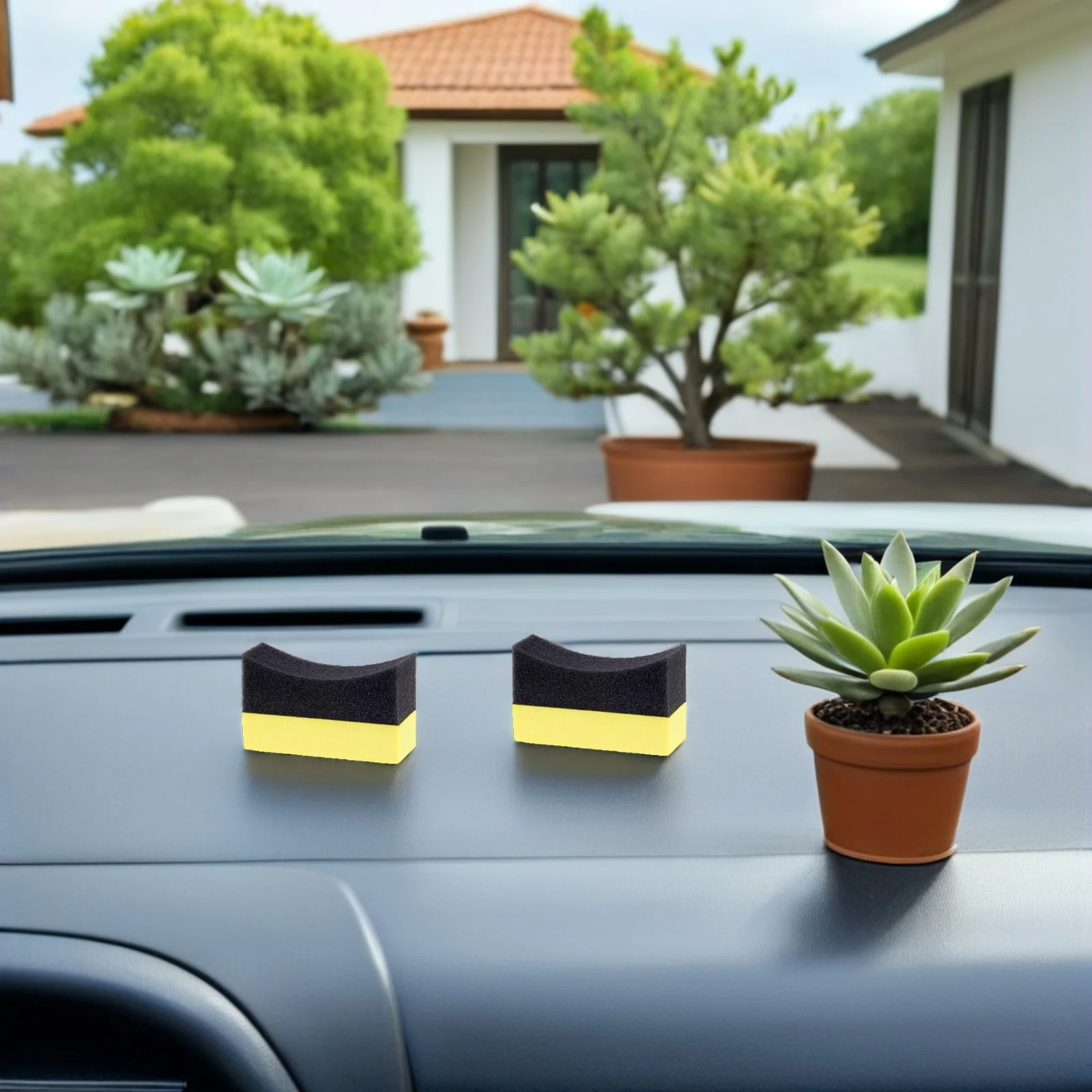 

10Pcs Multi Use Car Cleaning Sponge Fine Texture Tire Dressing Applicator Wax Pad for Exterior Shine and Auto Detailing