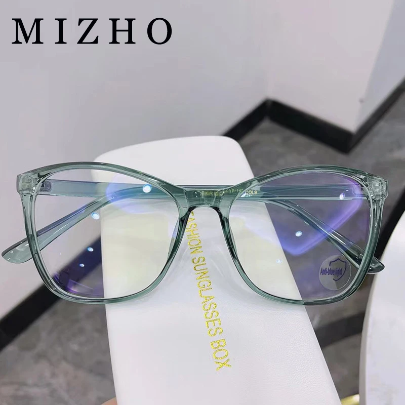 MIZHO Trendy Filtering Protect Eyesight Anti Blue Light Glasses Women Look At Phone Blocking Glare Clear Glasses Frames Cat eye