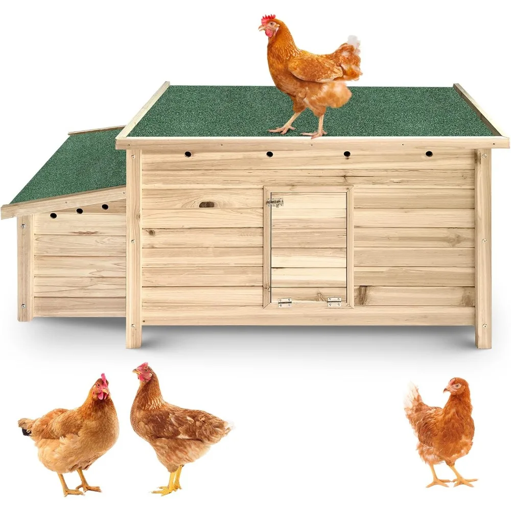 

Wooden Chicken Coop with 2 Chicken Coops, Poultry Cage, Rabbit Cage, Duck Coop, Suitable for Indoor and Outdoor Use