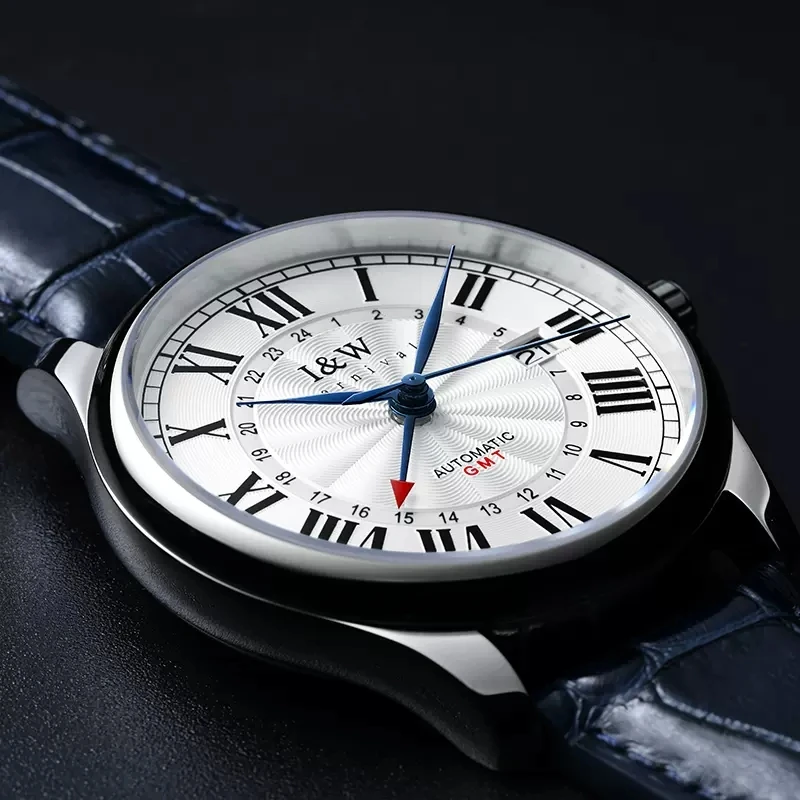 Carnival High-end Series I&W Brand Luxury Imported Movement Mechanical Watch for Men Leather Waterproof Sapphire Watches Mens