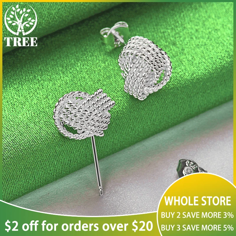 

ALITREE 925 Sterling Silver Woolen Ball Stud Earrings For Women Earring Lady Fashion Charm Party Wedding Jewelry Birthday Gifts