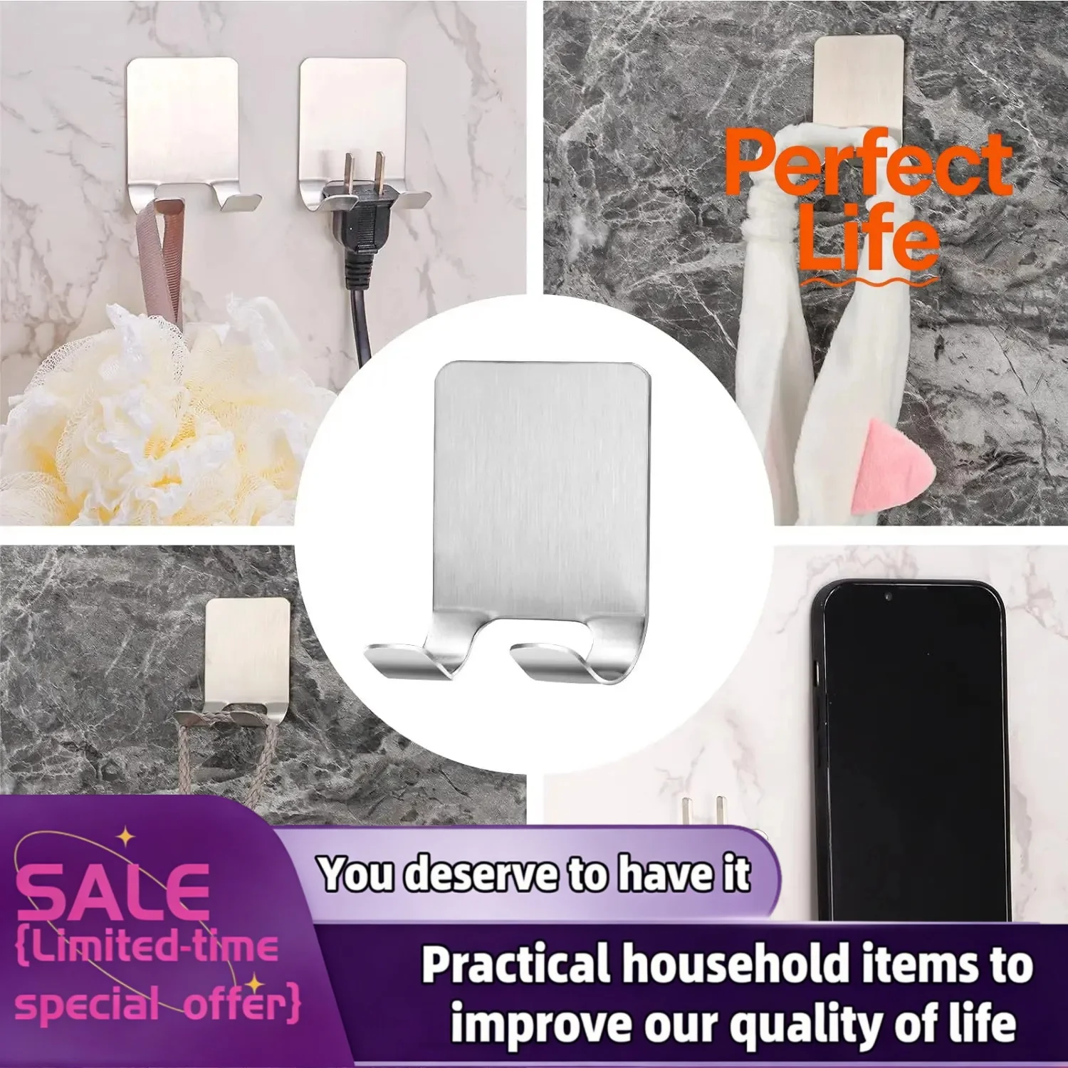 Bathroom Stainless Steel Razor Holder Storage Hook Wall Men Shaving Shaver Shelf Punch Free Razor Rack Accessories Organizat