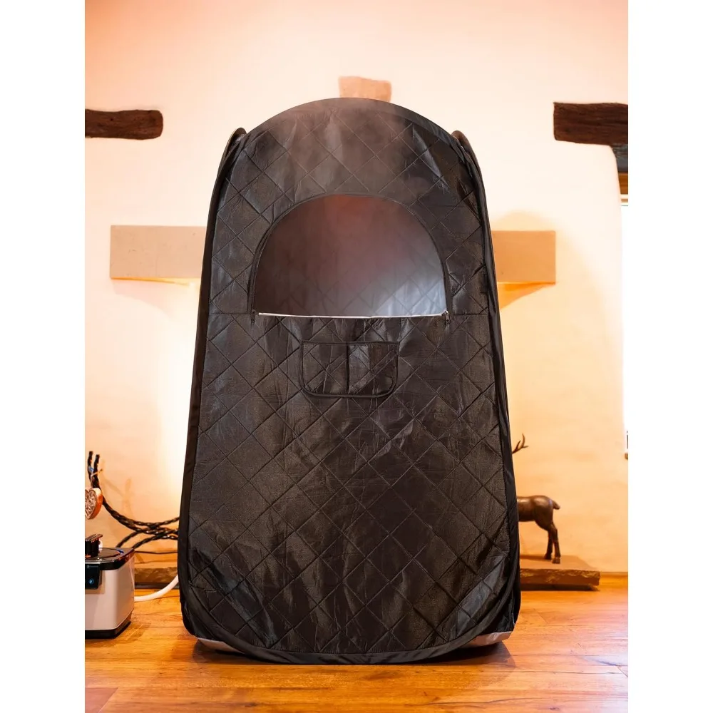 Portable Sauna - Premium Home Sauna Pod Incl1000w 2.2L Steamer, Chair & RGB LED Light - Indoor Sauna Tent for Stress Relief