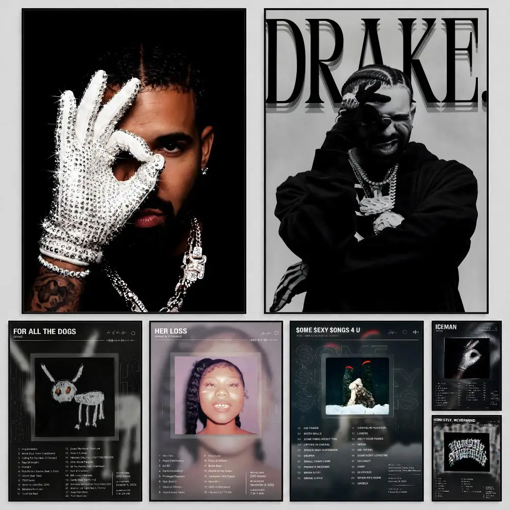 Singer Drake Certified Lover Boy Rap Poster Self Adhesive PP Wall Art HD Gaming Room Bedroom Living Room Decor Apartment Gift