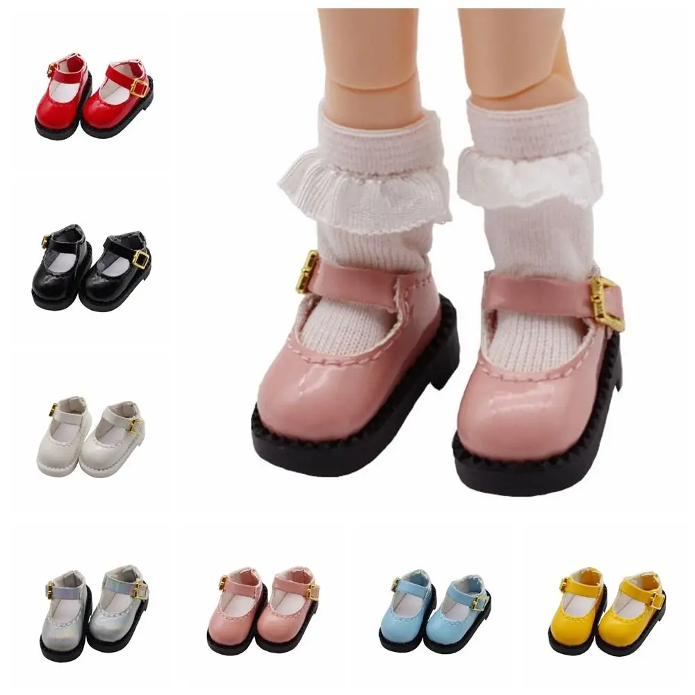 1 par de couro pu ob11 boneca sandálias dedo do pé redondo 2.7*1.3cm 12 boneca bjd sapatos pu mini fofo ob11 sapatos de princesa ob11 boneca