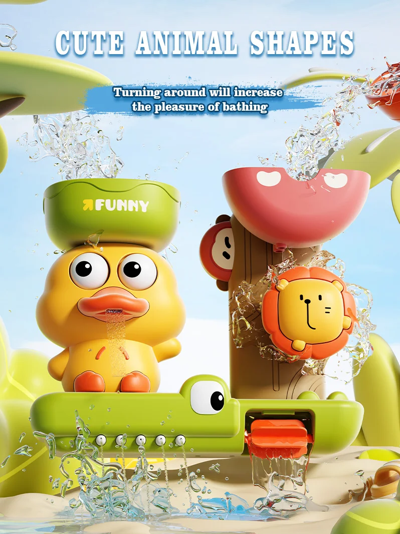 크리 에이 티브 작은 노란색 오리 물 자동차 욕실 풀 물 장난감 여러 모드 귀여운 만화 오리 재미 귀여운 표현 목욕 장난감