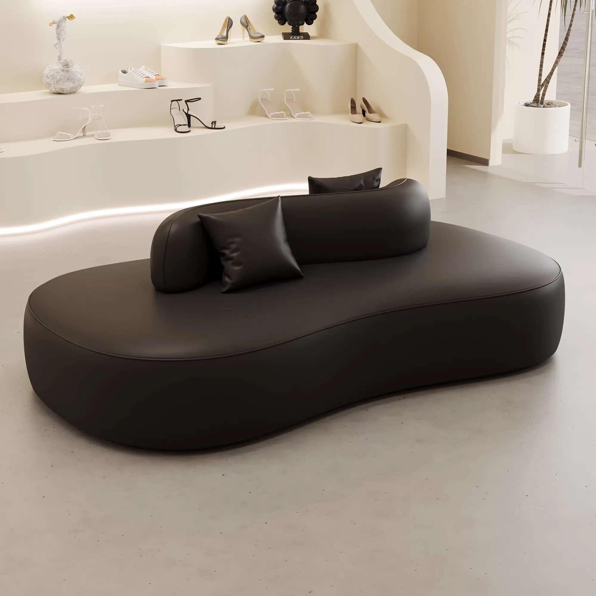 Nordic Minimalist Double-Sided Sofa Designer Style For Small Apartment Clothing Store Beauty Salon Waiting Area