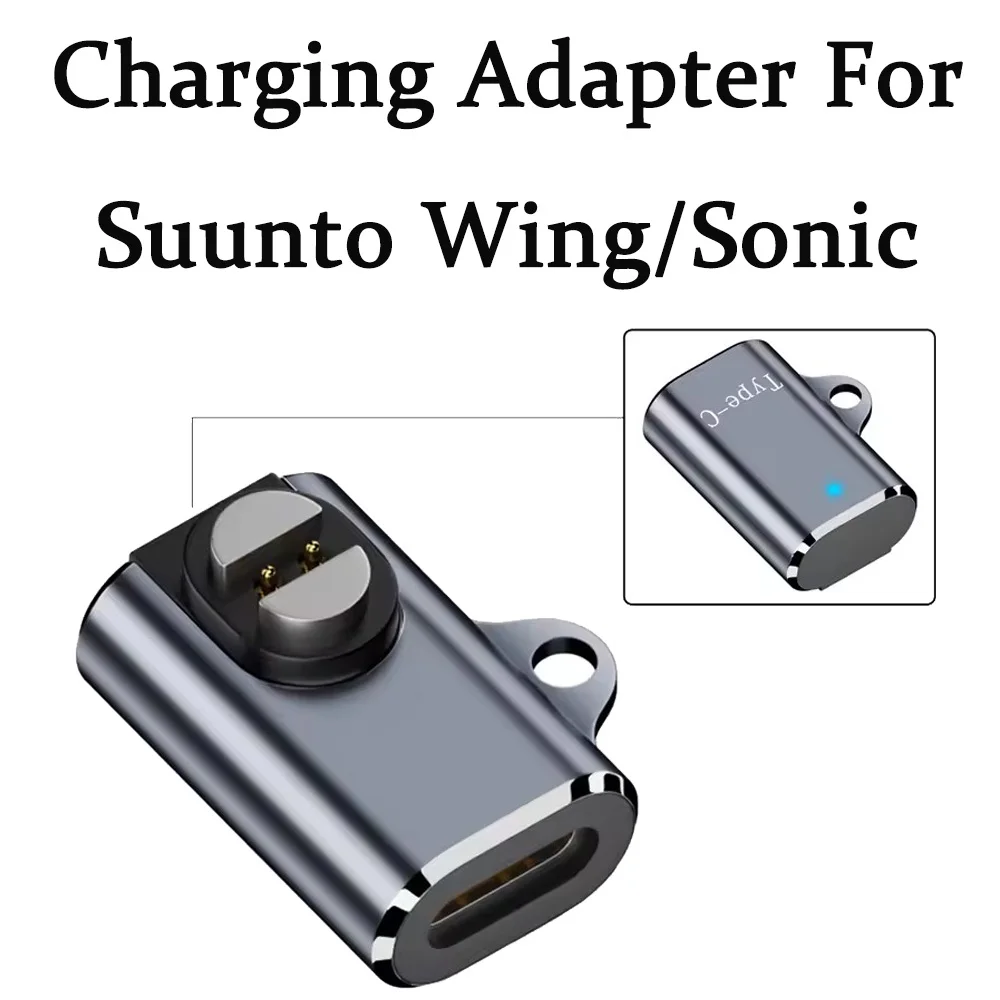 Bone Conduction Headphone USB-C Charging Adapter LED Indicator Aluminium Alloy Magnetic Converter Safe for Suunto Wing/Sonic