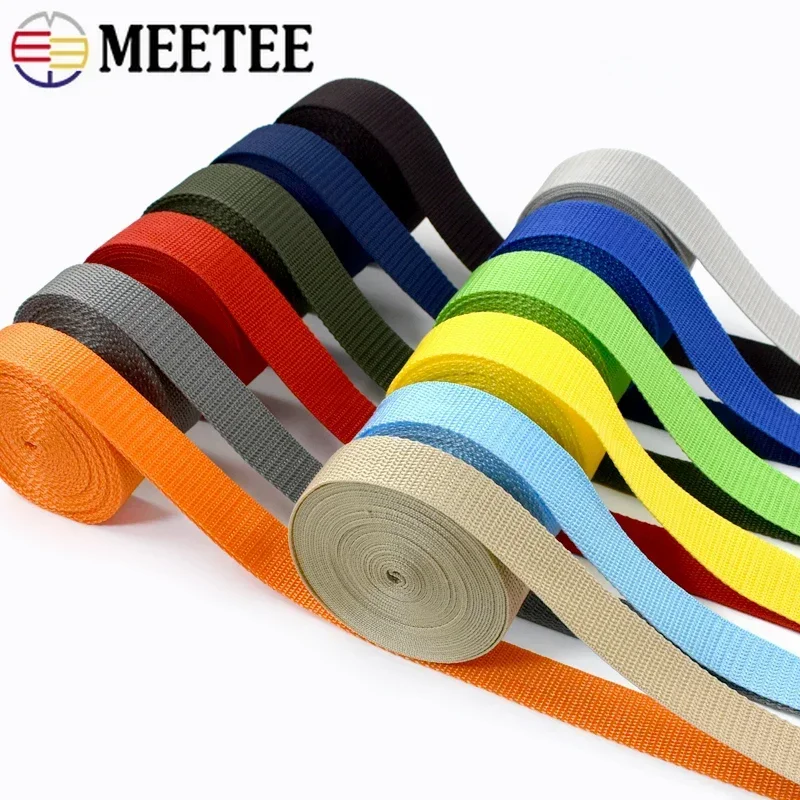 Meetee-Nylon Webbing Tape, fita grossa para alça de bolsa, cinto de segurança, cinto de vestuário, biasband, acessórios de costura DIY, 1.1mm, 20-50mm, 10m