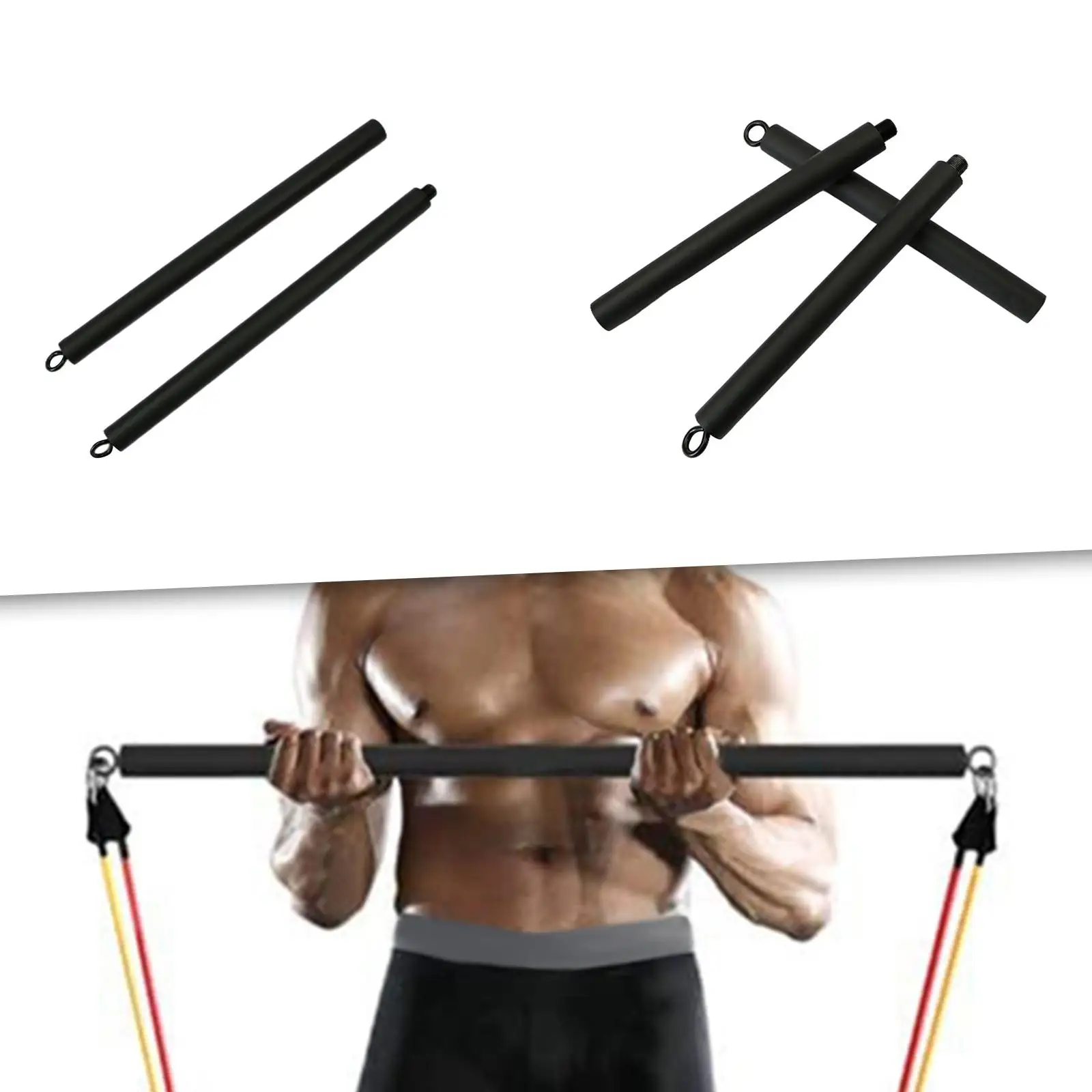 Pilates sticks with Resistance Bands,Exercise Fitness Equipment for Women & Men,