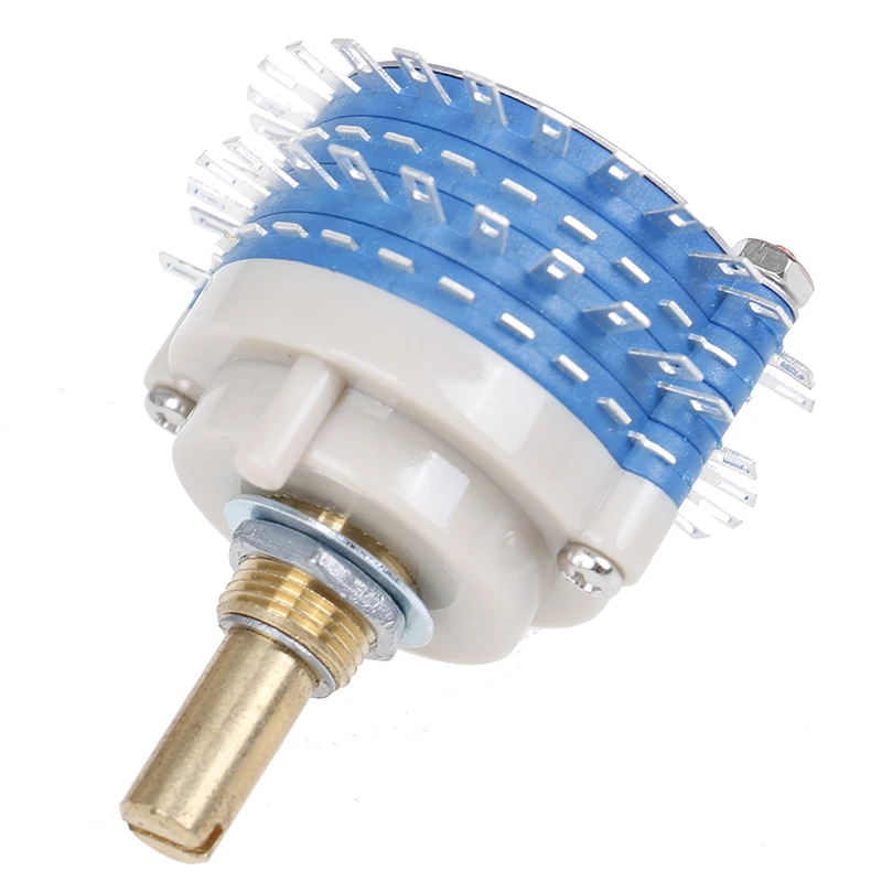 1Pcs High Quality 2x24 Sealed Rotary Band Switch Kxm-2 Gear Audio 2 Pole 24 Step Attenuator Volume Control Pot Potentiometer