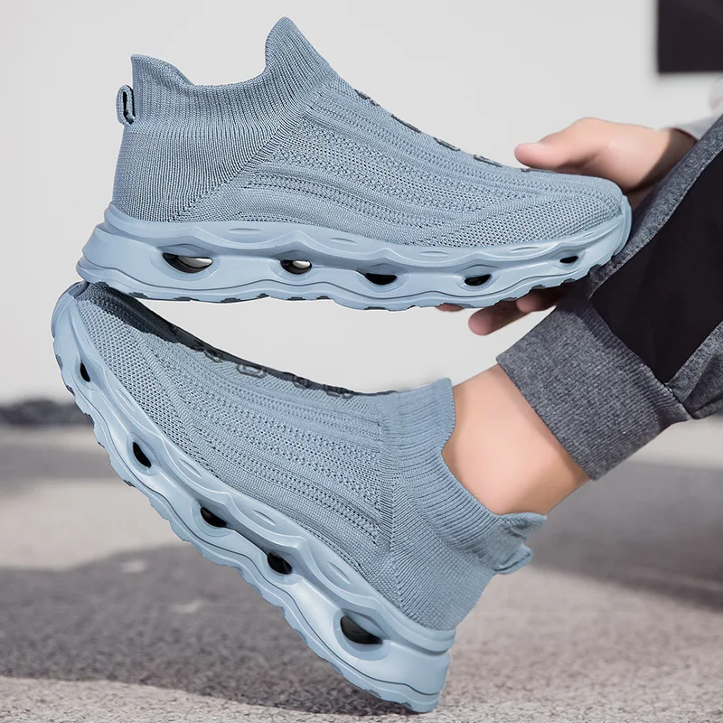 

Large Size Men's and Women's Socks Shoes Mesh Breathable Light Casual Shoes Elastic Cover Thick Soles Comfortable Adult Shoes