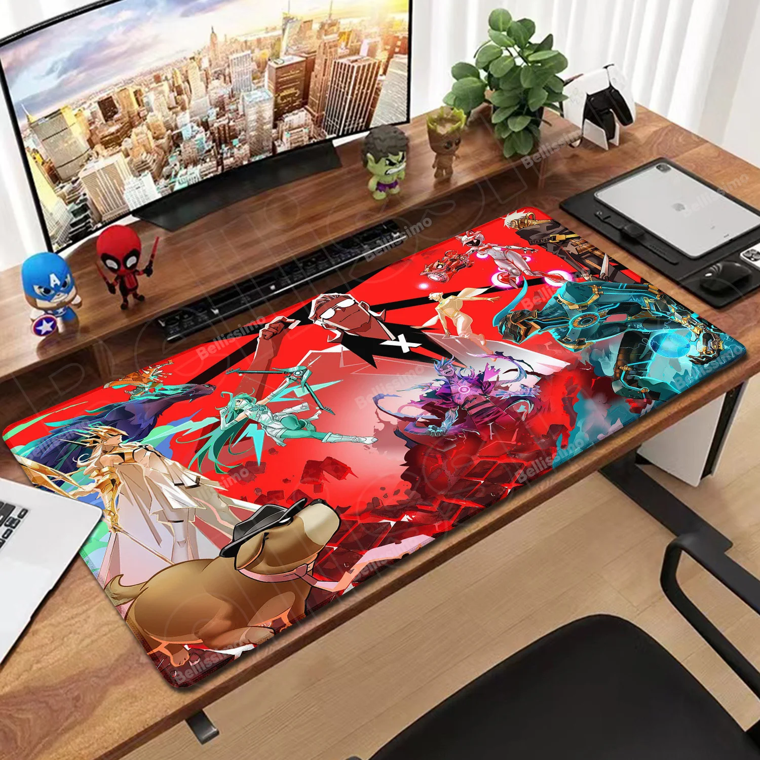 Alas Mouse Karet PC Aksesori Gaming Komputer Alas Mouse Laptop Menjadi Pahlawan X Alas Mouse Meja Panjang Gamer Alas Keyboard Anti Selip