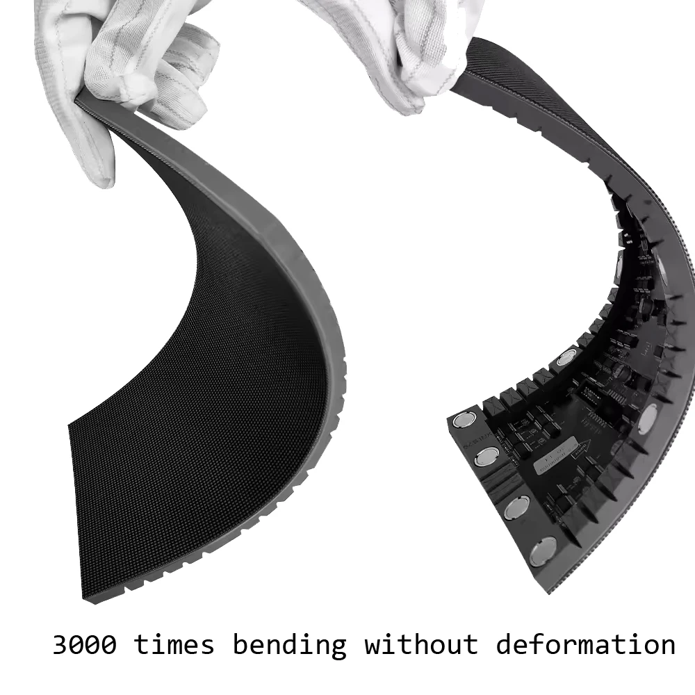 P1.875 led módulo colorido macio 240x120mm lâmpada smd 128x64 pixels interface hub75 32scan 3840hz rgb display dobrável flexível