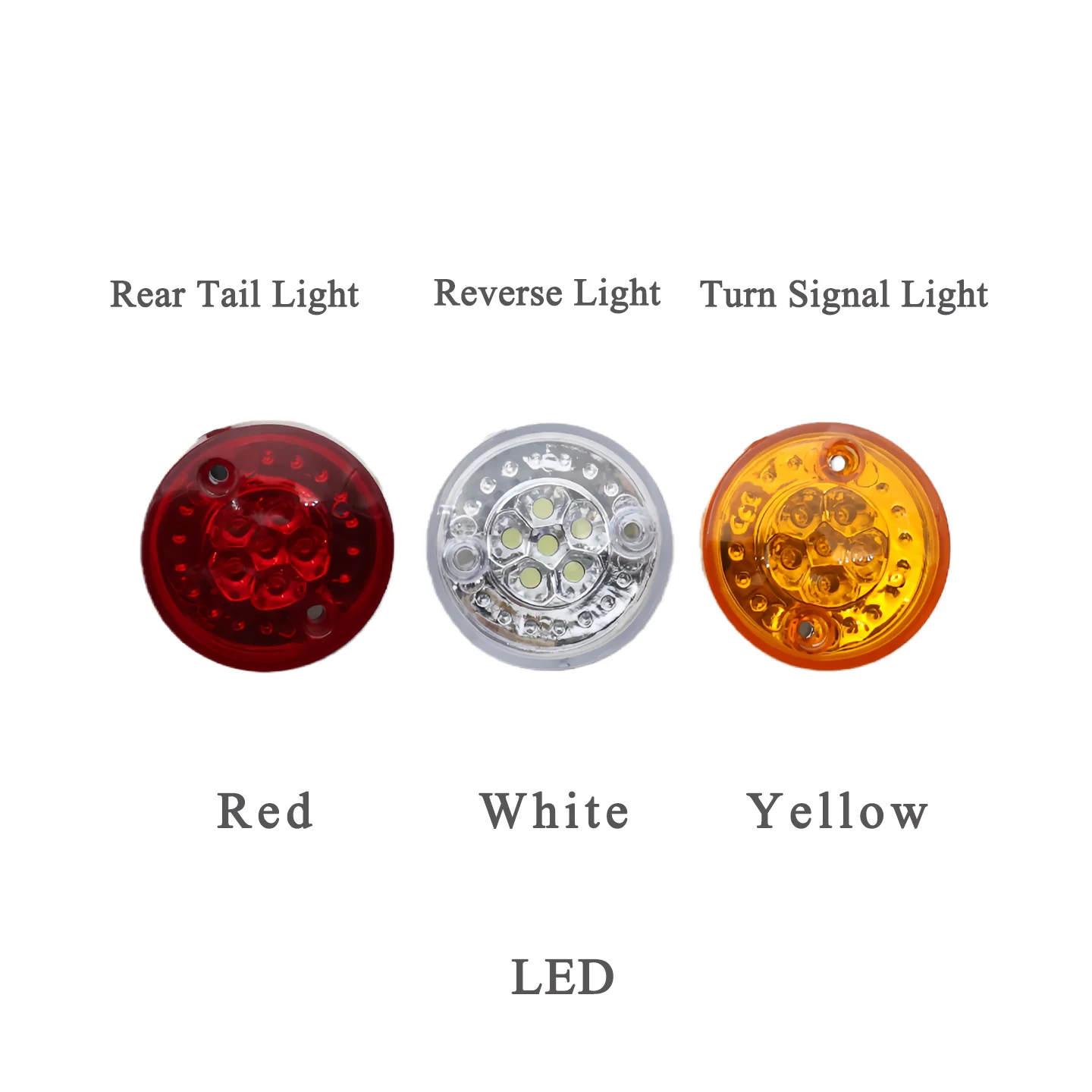 Golf Cart Parts 6cm Round LED Tail Light 12V Rear Reverse Turn Signal Light for Club Car E-Z-GO Ya ma ha EXCAR LV TONG Marshell