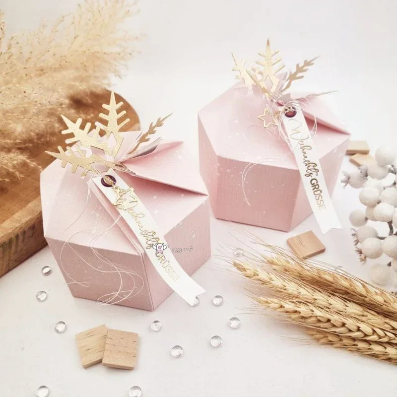 

Piggy Craft металлические штампы для резки, 3D складная коробка со снежинками, форма для скрапбукинга, форма для рукоделия, лезвие, трафареты, штампы