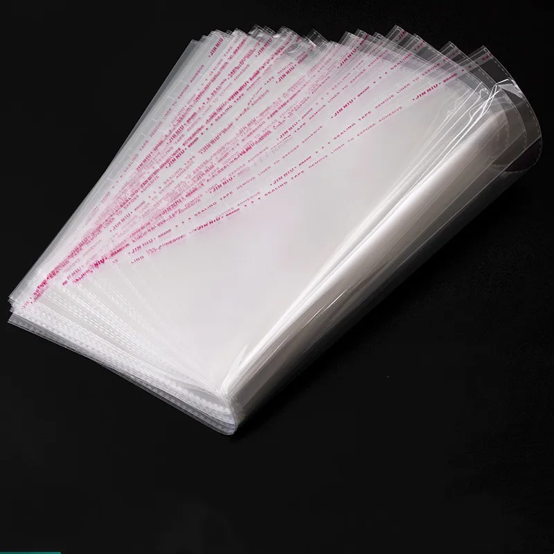 100 pieces/non-porous transparent clothing bag Self-sealing plastic bag Wedding party Opp gift bag T-shirt and packaging bag