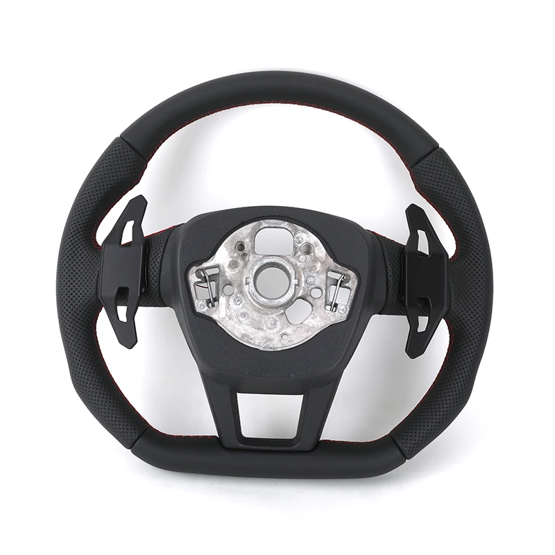 S Line Volante Lenkrad Flat Bottom Half Perforated Leather Steering Wheel for Audi A3 A5 A6 C7 RS3 S3 S5 A7 RS6 A4 B9 B8 TT Q5