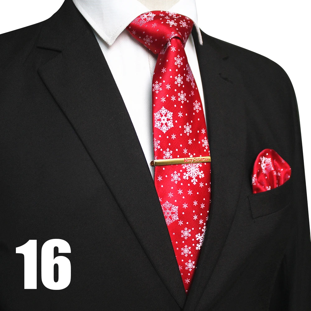 EASTEPIC 8 cm Weihnachten Krawatten für Männer Krawatte Set Qualität Taschentuch Exquisite Clip Rot Jacquard Krawatte männer Zubehör Weihnachten geschenk – Detail 19