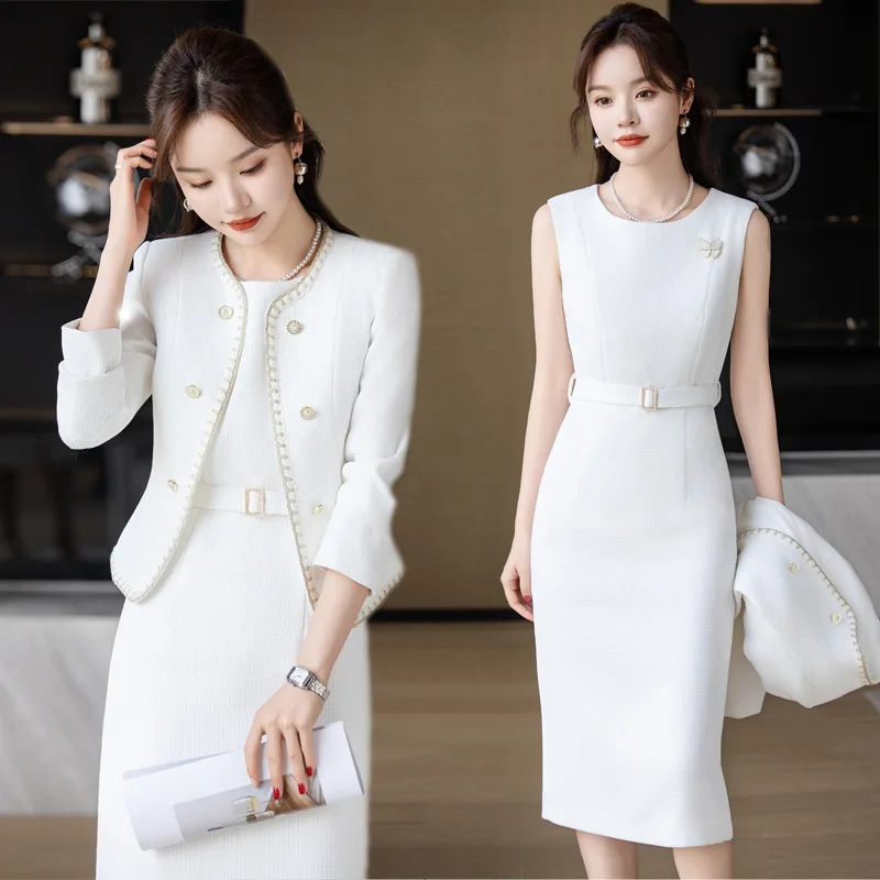 White Casual Coat for Women Spring2024New High-End Temperament Goddess Temperament Business Dress Fashion Suit