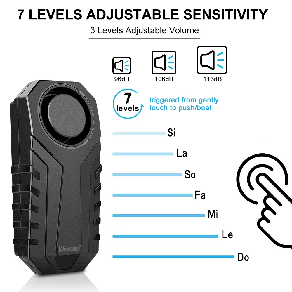 Anti Theft Burglar Bike Alarm with Remote 113dB Wireless Anti-Theft Vibration Motorcycle Alarm Vehicle Security Alarm System
