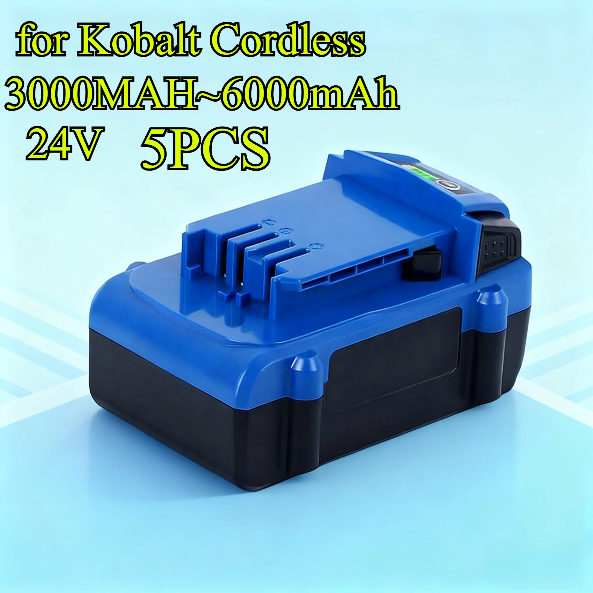 

5PCS 6000mAh 24V Li-ion Replacement Battery for Kobalt Cordless Power Tools Power Compatible with Lawn Mowers Trimmers