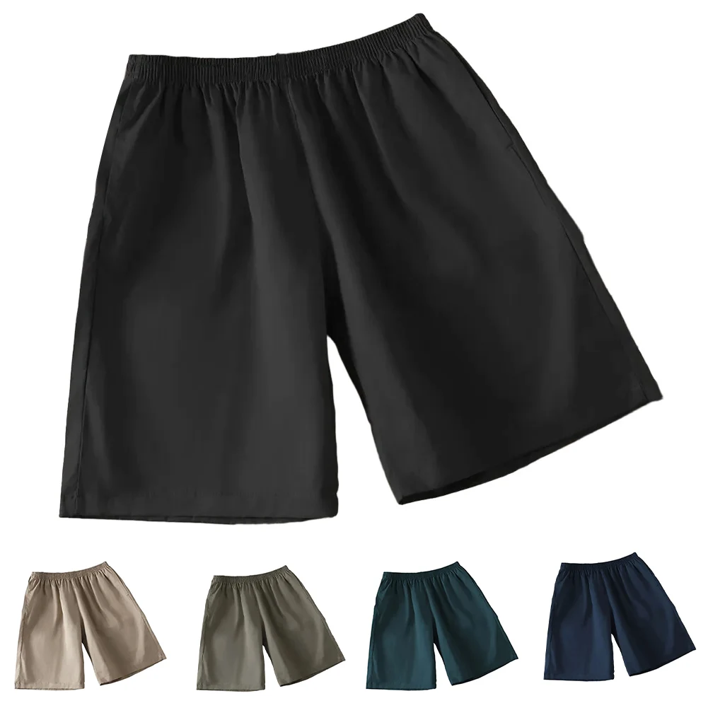شورت للياقة البدنية، شورت رياضي للجري، سروال لياقة بدنية مسامي، أسود مريح، شورت صيفي للصالة الرياضية 5 ألياف لدنة #6