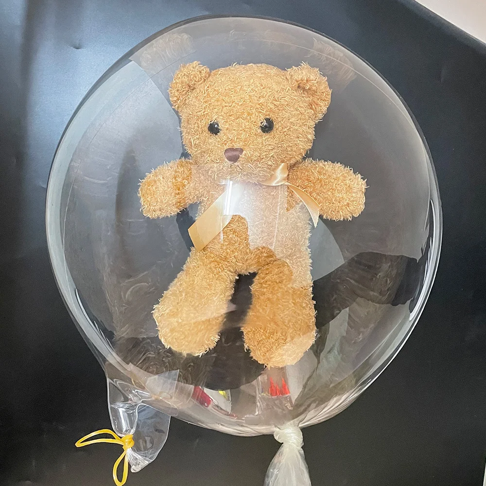 3pcs Wide Neck Bubble Balloon Transparent Clear Giant Pre-Stretched Bobo Ballon Stuffed Animals Party Supplies Decorations