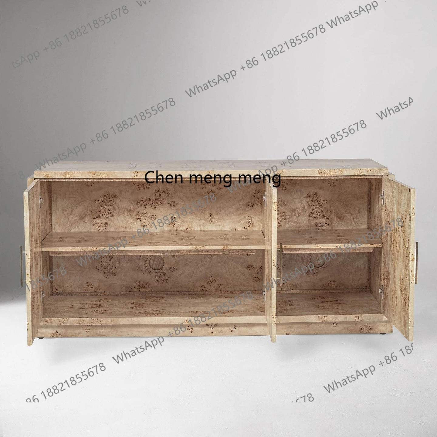 American light luxury retro designer solid wood living room bedroom dining side against the wall