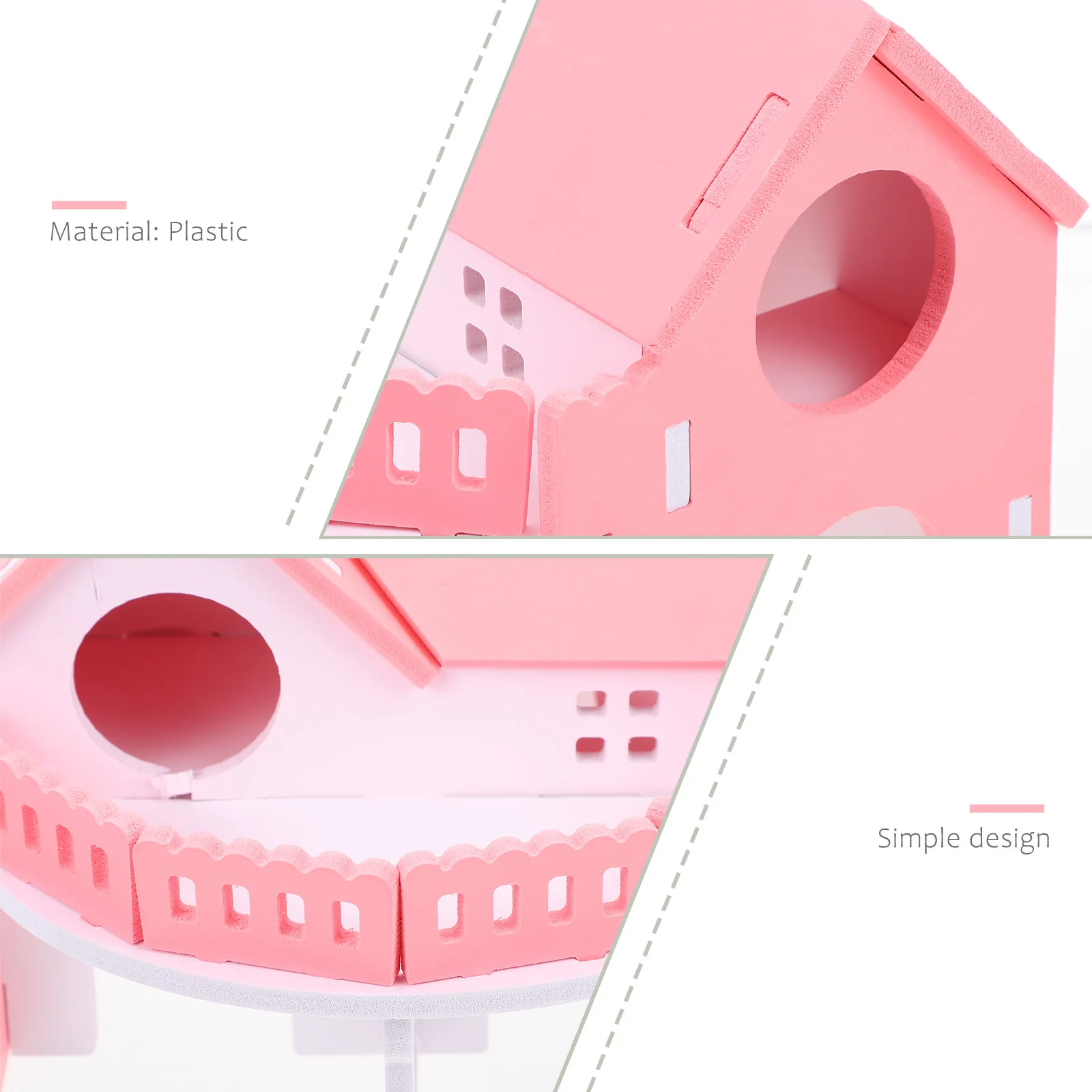 

Hamster Villa Plastic Pet Nest Small Animal Hideaway Bite-Resistant Sleeping Resting Plaything Decorative Hamster