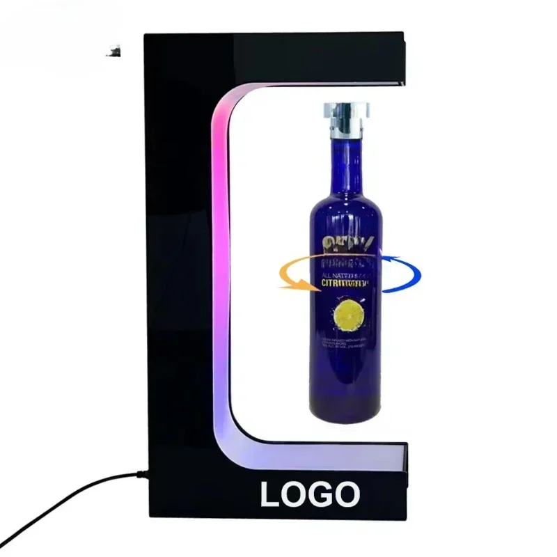 Wholesale Bar KTV Acrylic Suspension Rotation Bottle Display Magnetic Levitating Rotating Presenter Glorifier For VIP Service