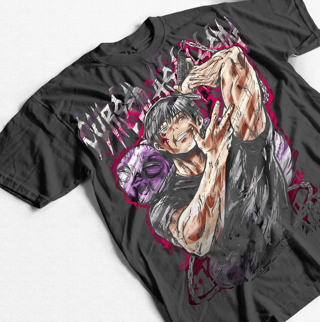 2026 Sommer Jujutsu Kaisen Anime Toji Fushiguro Bedrucktes Lockeres Kurzarm-T-Shirt aus Reiner Baumwolle für Kinder Trendiges Unisex Y2k-Oberteil