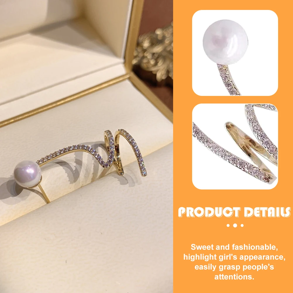 

Pearl Earrings Rhinestone Climbers Cuff Stainless Steel Gold Plastic Studs Sweet Fashion Elegant Design DIY Decorations Party